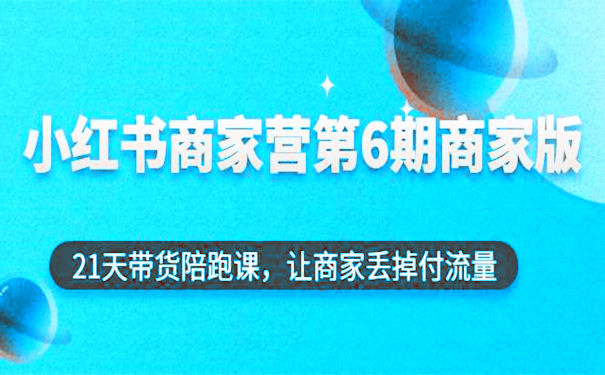 小红书带货怎么做?小红书商家营第6期21天带货陪跑课