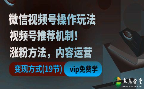 微信视频号操作方法:19节课教你玩转微信视频号 第1张