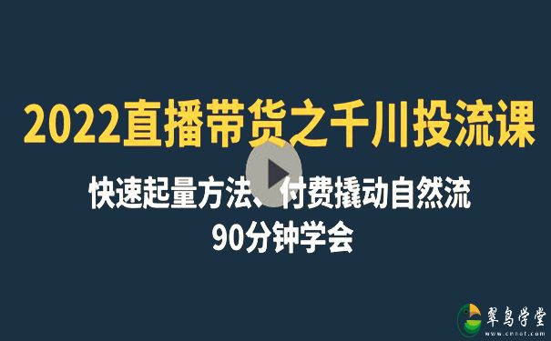 2022直播带货之千川投流课：付费撬动自然流 第1张