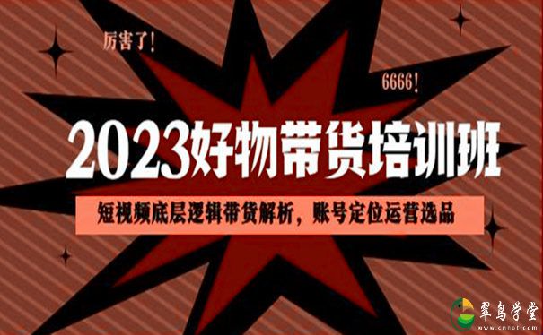 2023好物带货培训班,让小白快速上手